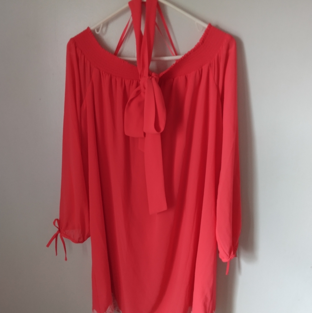 Michael Kors Pink Bell Sleeve Blouse with Tie Front